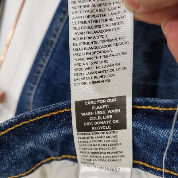 Levi Strauss Signature Jeans Women Size 18 Blue Stretch Denim Boyfriend Cuffs - Picture 10 of 14